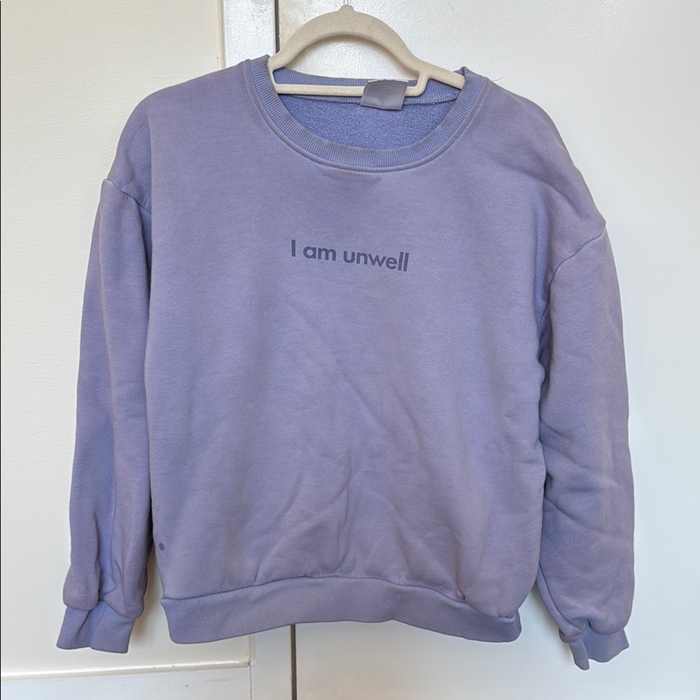 Purple unwell barstool sports Crew Neck Sweater with Ribbed Cuffs
